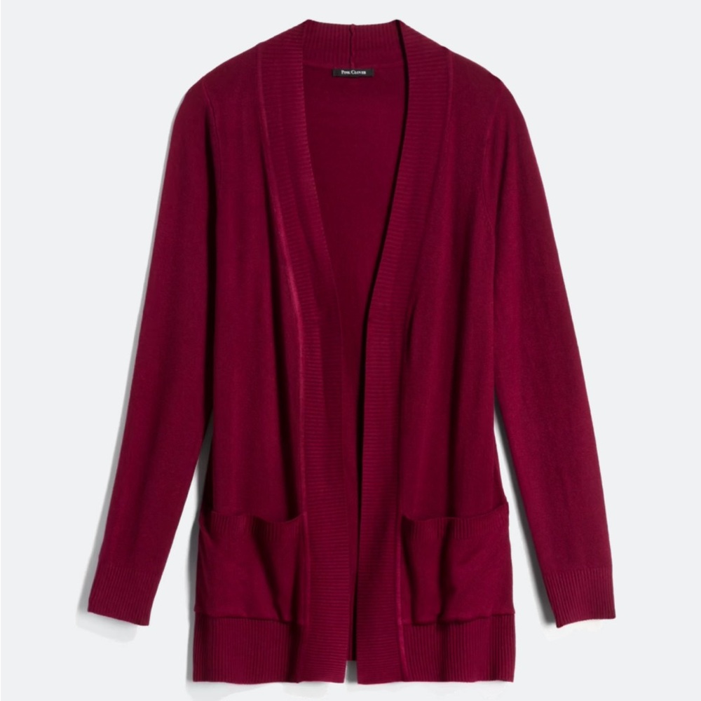 Pink Clover Women's Deep Red Marabell Two Pocket Cardigan